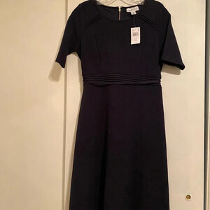Motherhood Maternity Navy Blue Dress Short Sleeve and Knee Length, Size SP